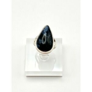 Blue Pietersite‎ Sterling Silver Handmade Ring Size 8.25
